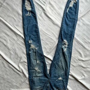 American Eagle Outfitters Blue Distressed Skinny Jeans